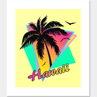 Hawaii Cool 80s Sunset Posters and Art